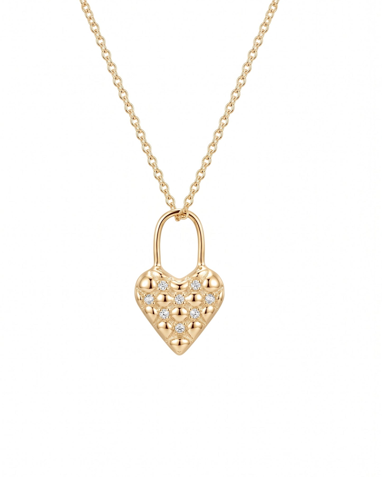 Lucky Necklace - Quilted heart necklace · Fine Jewellery · Nounou Studio
