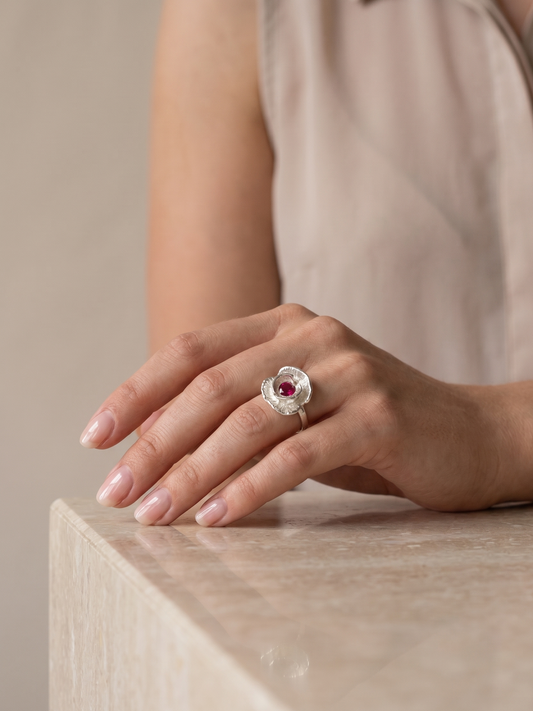 Poppy Flower Ring · Fine Jewellery · Nounou Studio