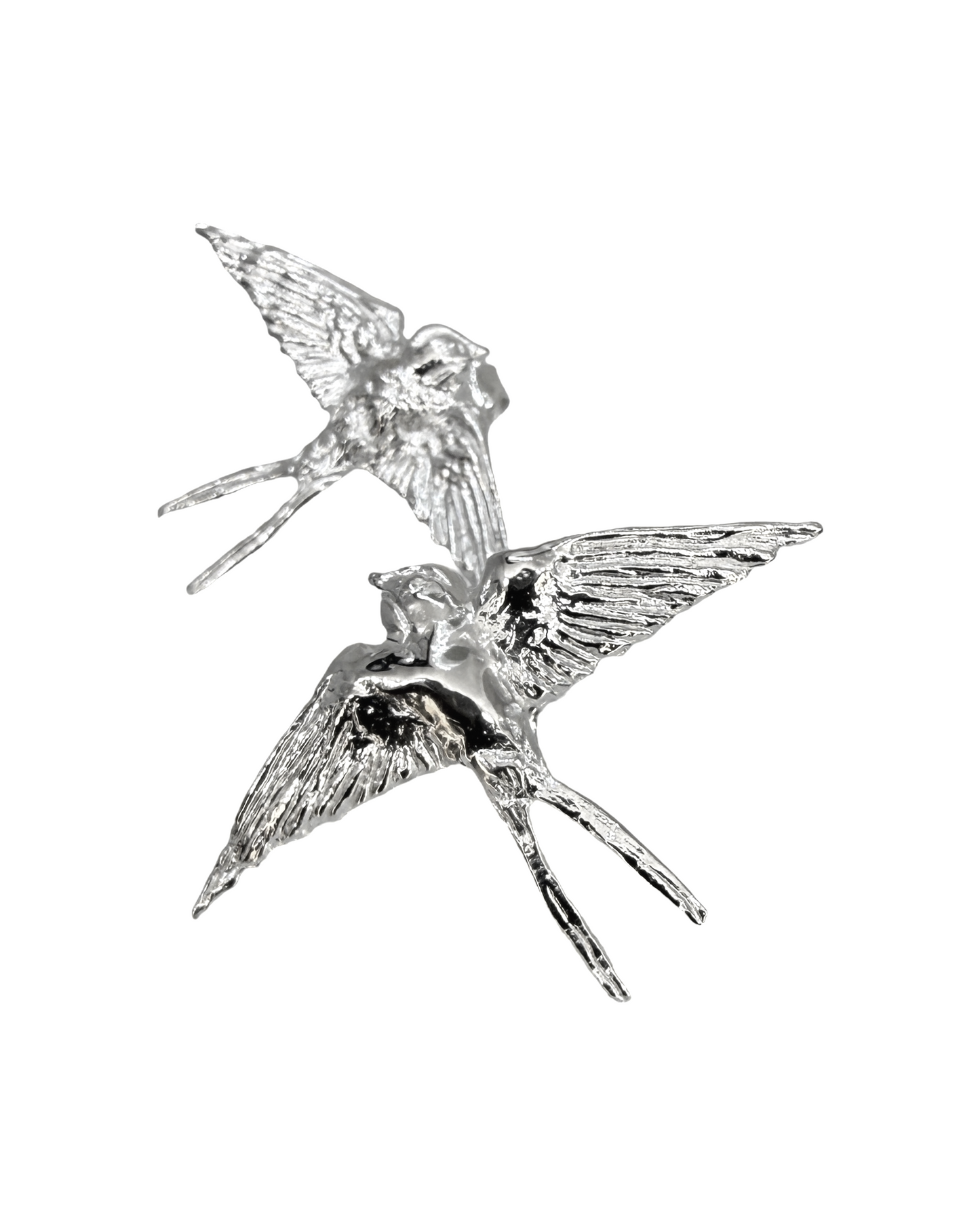 Swallow Stud Earrings in Sterling Silver · Fine Jewellery · Nounou Studio
