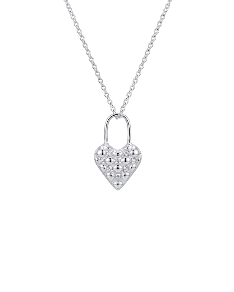 Lucky Necklace - Quilted heart necklace  · Fine Jewellery · Nounou Studio