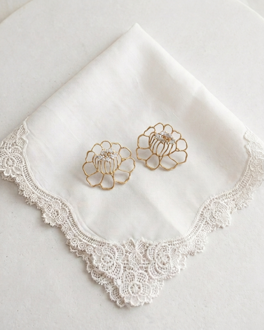 LACE Peony Earrings · Fine Jewellery · Nounou Studio ·